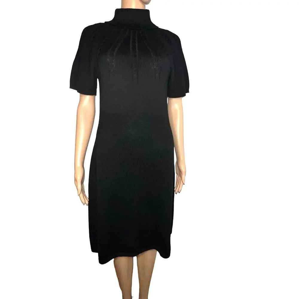 Calvin Klein XS Merino Wool Blend turtleneck cable knit sweater‎ dress ￼